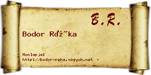 Bodor Réka névjegykártya