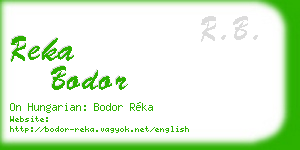 reka bodor business card
